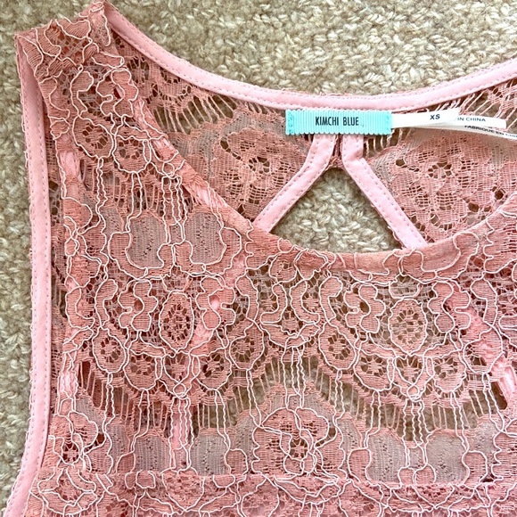 Rose Colored Lace Dress by Kimchi Blue - Picture 2 of 4